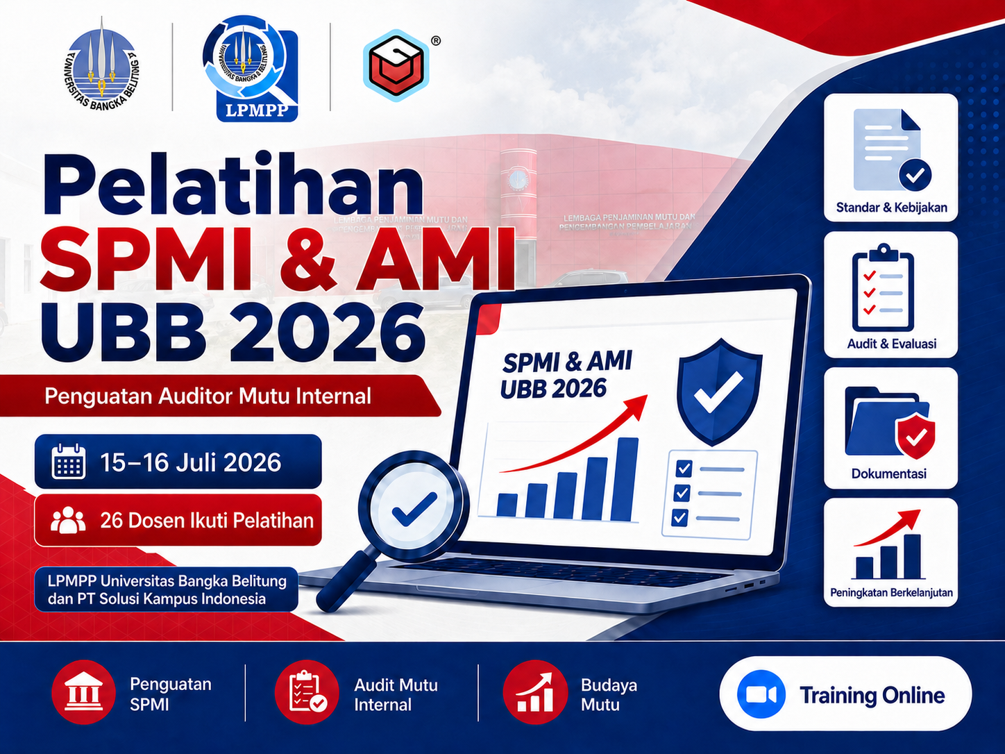 UBB Perkuat Budaya Mutu, 26 Dosen Ikuti Pelatihan SPMI dan AMI 2026